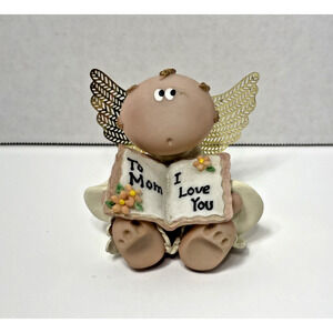 Vintage RUSS "To Mom, I Love You." Angel Cheeks Figurine 2.5"